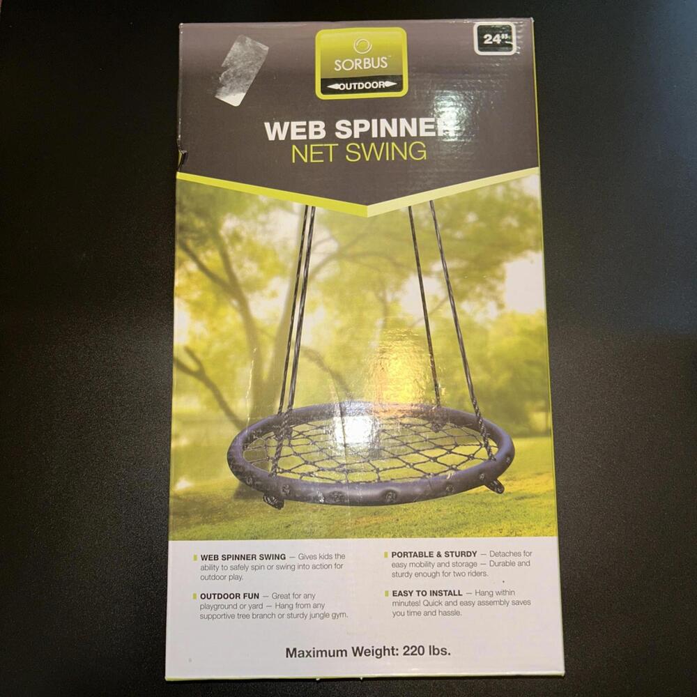 🔥🔥SOLD🔥🔥NEW Web Spinner Net Swing 24” Tree Swing Outdoor Play Heavy Duty 220lb